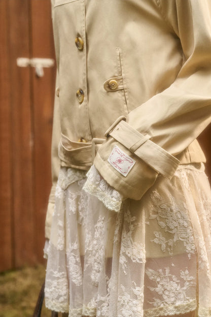 Woven Cropped Trench Jacket
