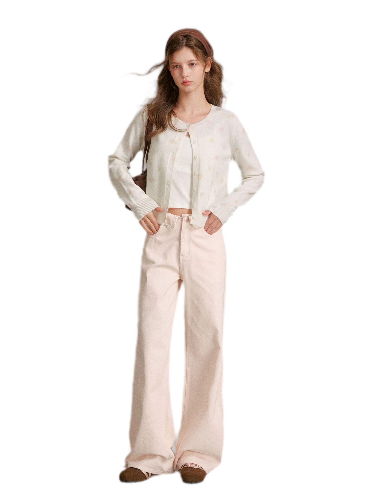 Tencel Wool Rose Print Cardigan
