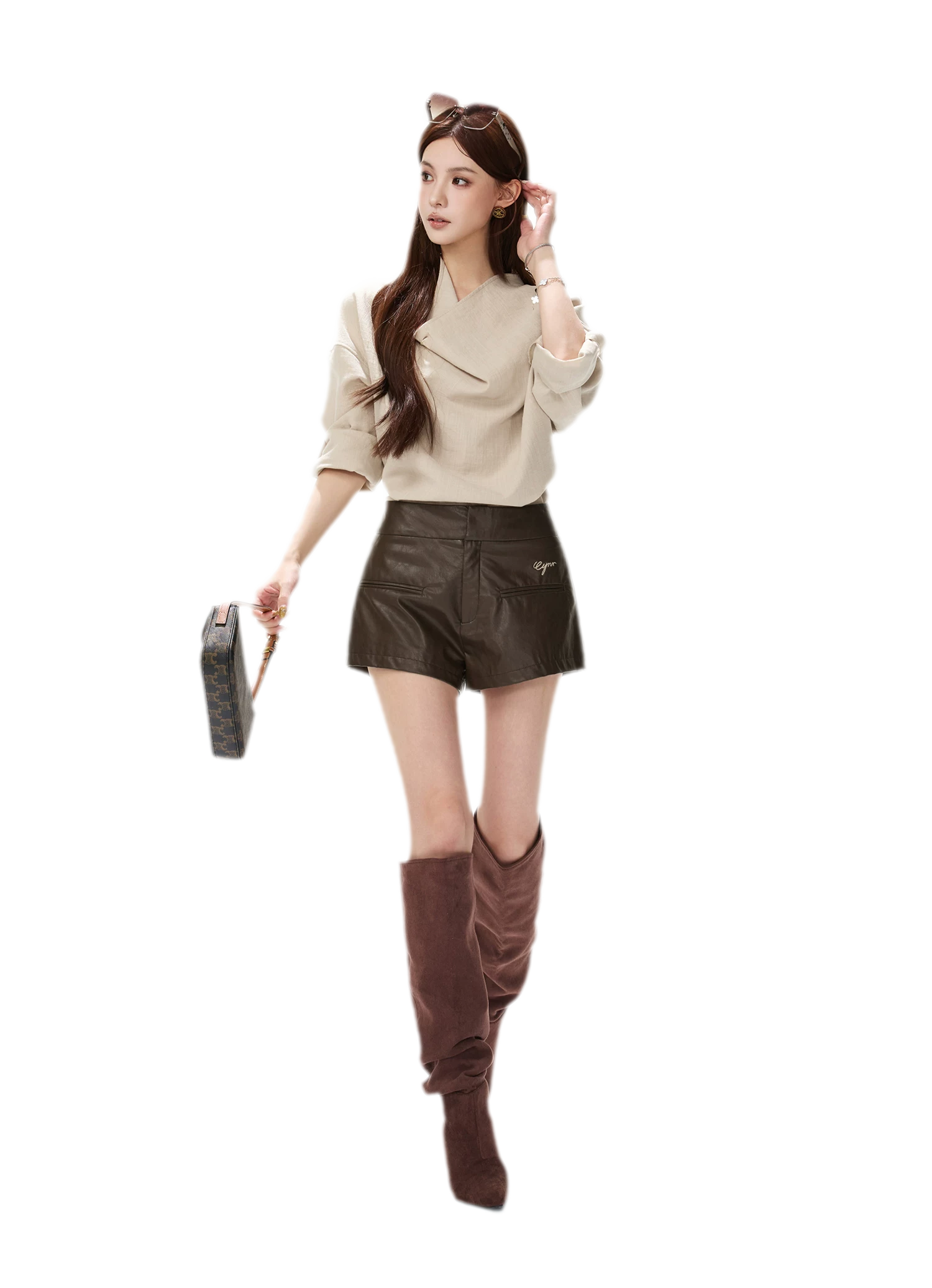 Matte PU High-Waisted Shorts