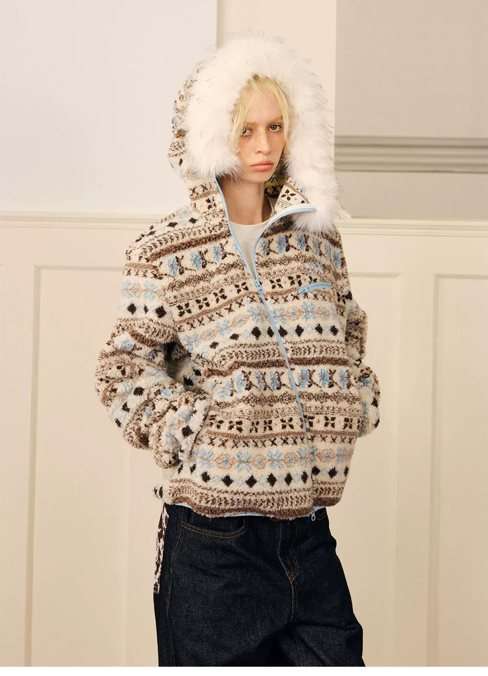 Nordic Jacquard Fleece Jacket