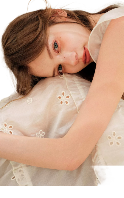 Embroidered Floral Tie-Waist Dress