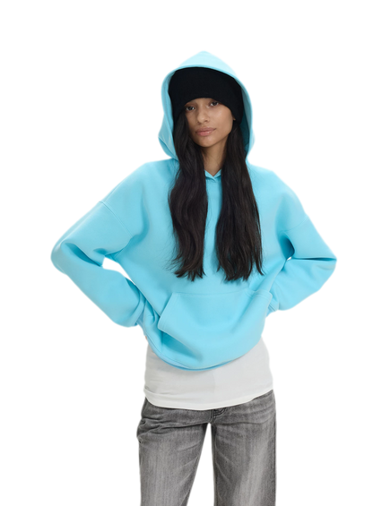 Brushed Hooded Cropped Sweatshirt