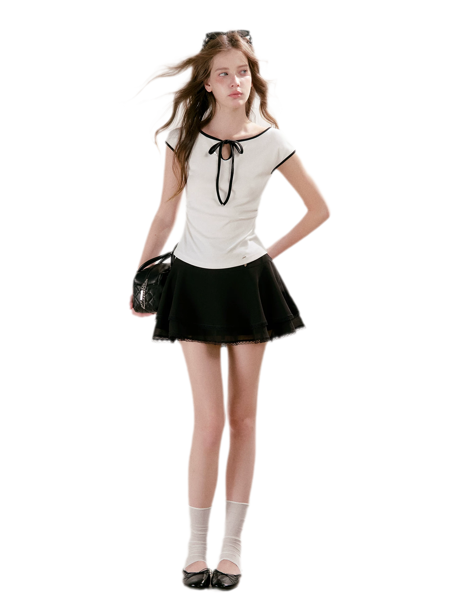 Lace Trim A-Line Skirt