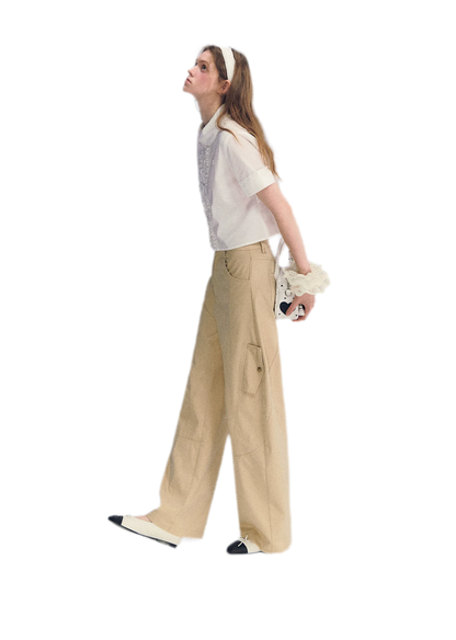 Lace Collar Cotton Shirt