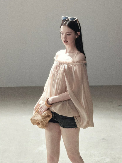 Crinkled Off-Shoulder Top