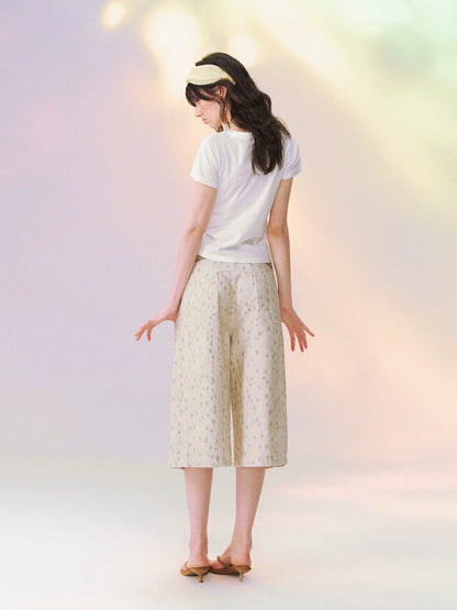 Spotted Deer Denim Mid-Length Shorts
