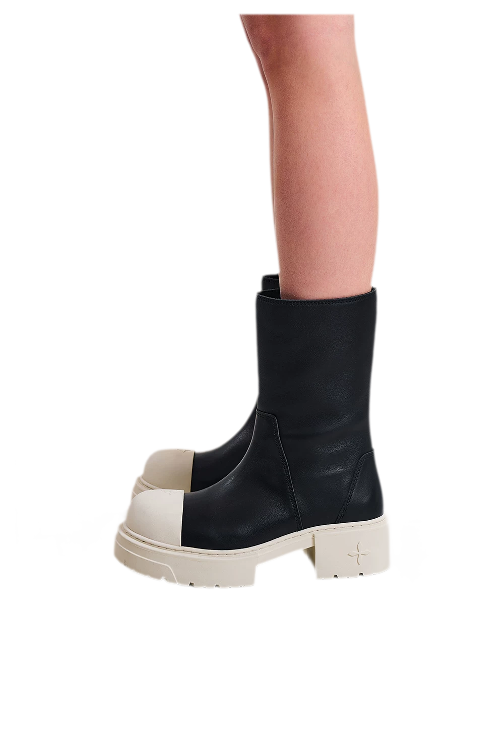 Mid-Calf Leather Boots
