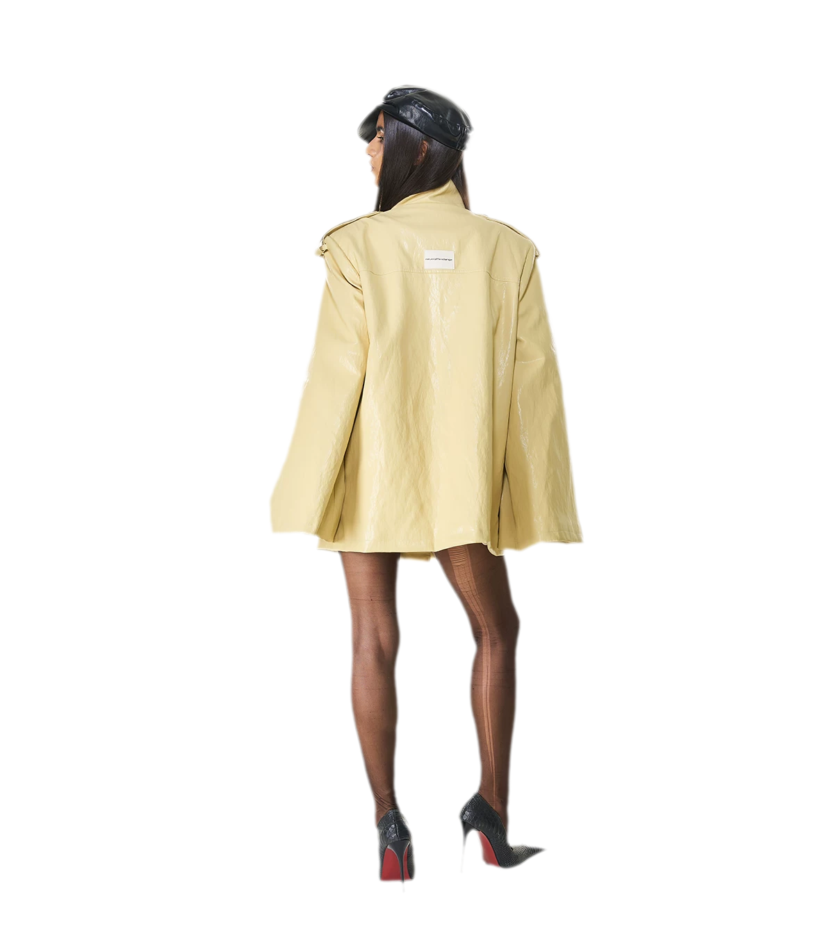 Glossy PU Cape Coat