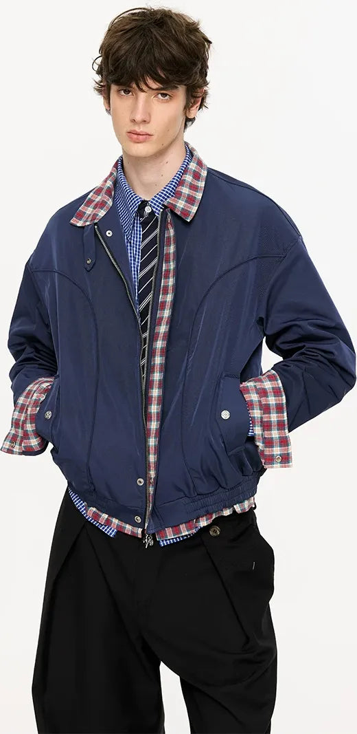 Vintage Houndstooth Harrington Jacket