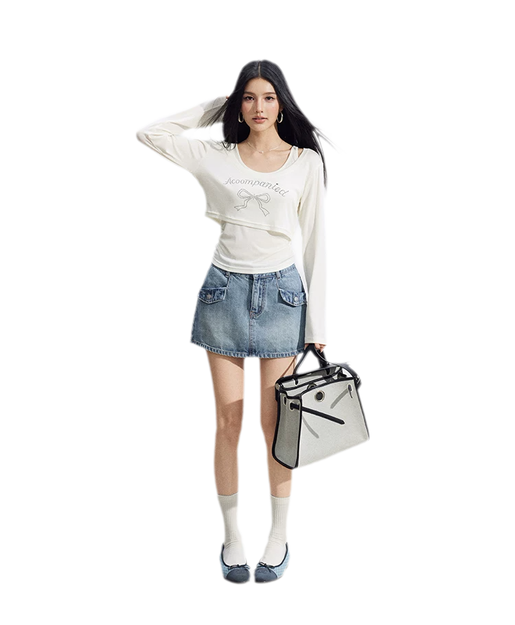 Bow Rhinestone T-Shirt Set