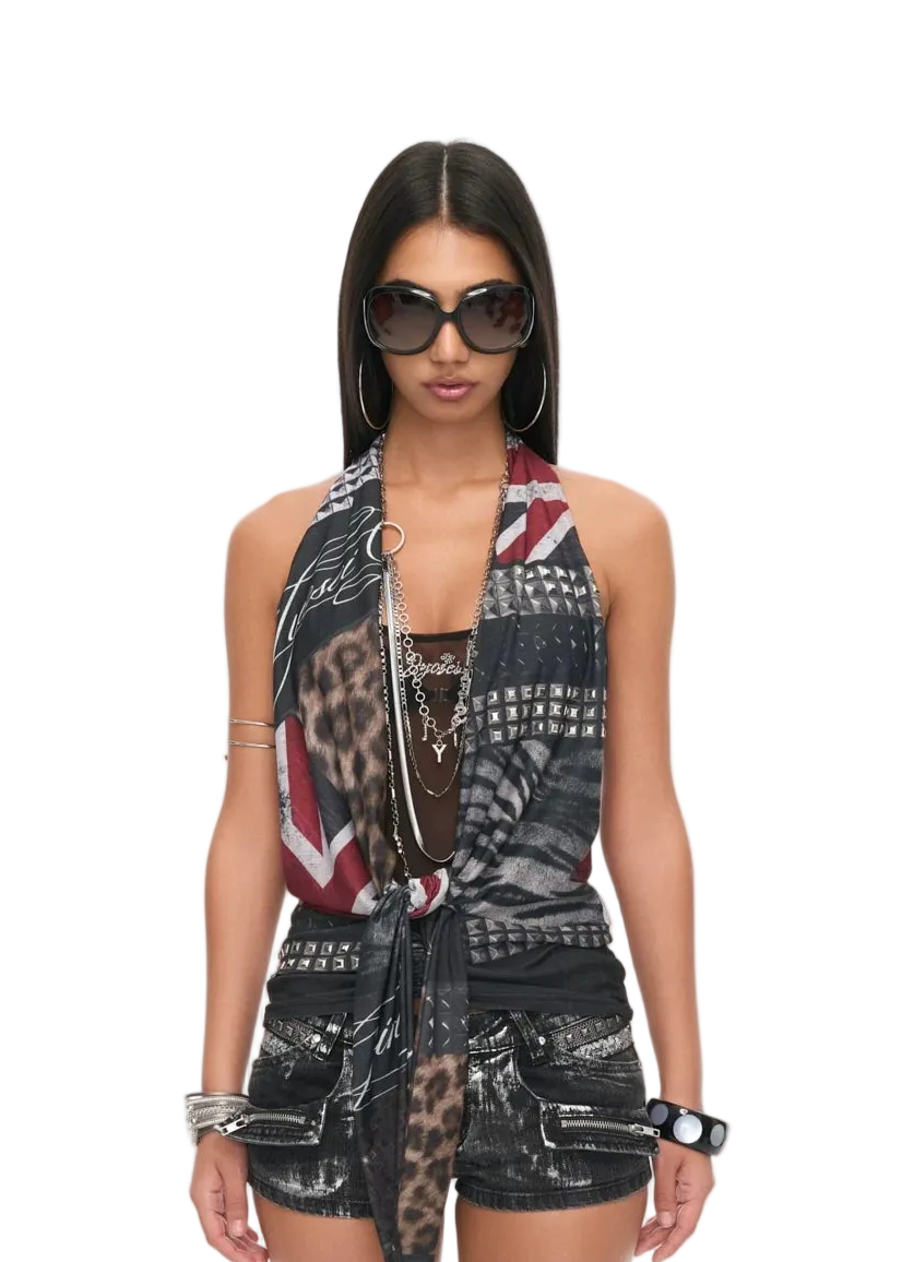Original Halter Neck Animal Print Top