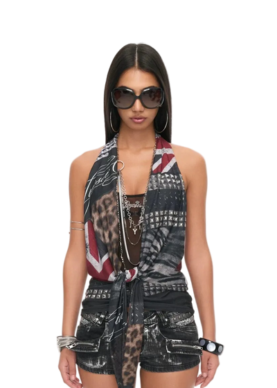 Original Halter Neck Animal Print Top