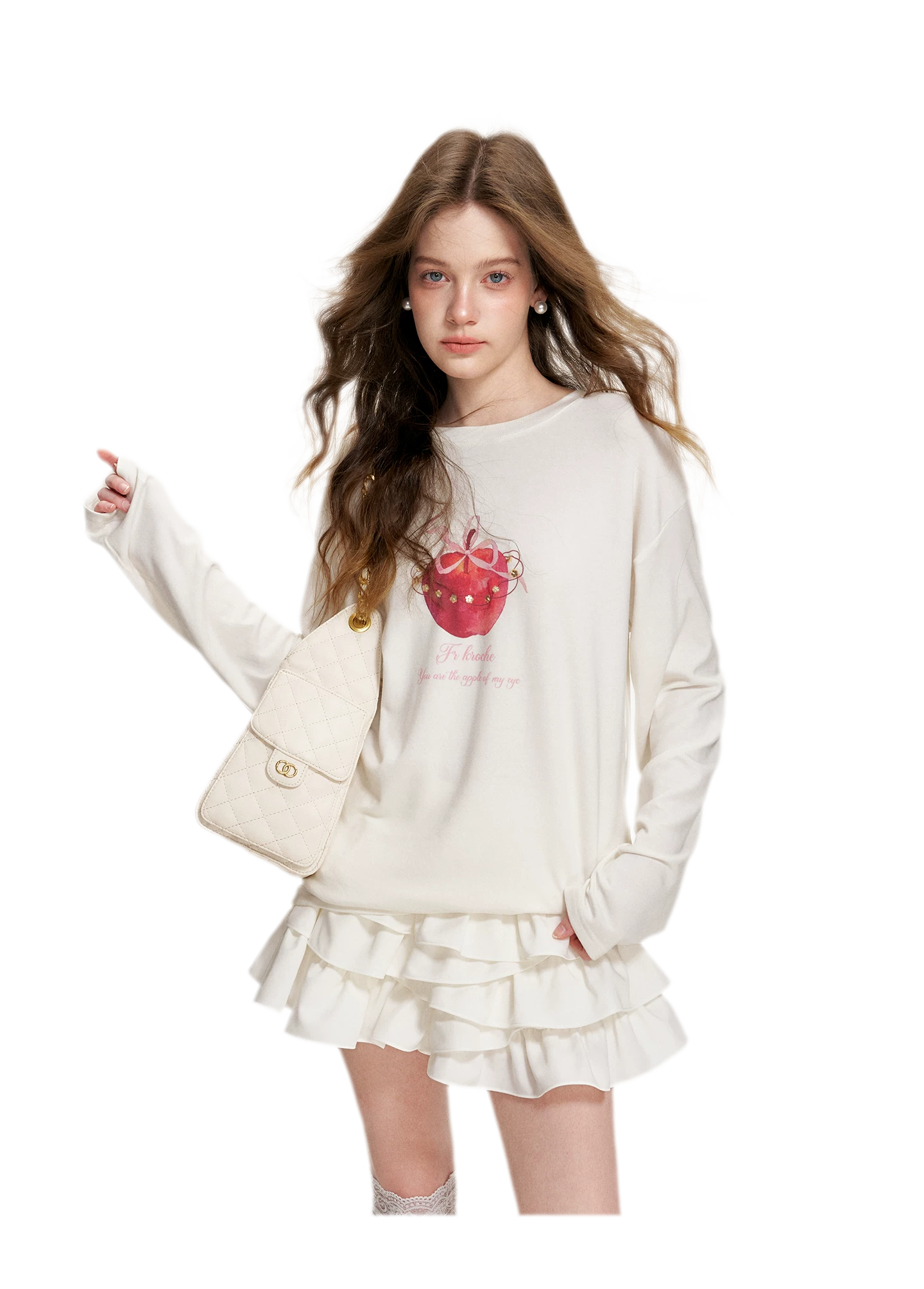 Irregular Cloud White A-line Skirt