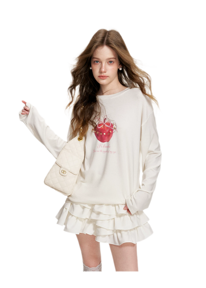 Irregular Cloud White A-line Skirt