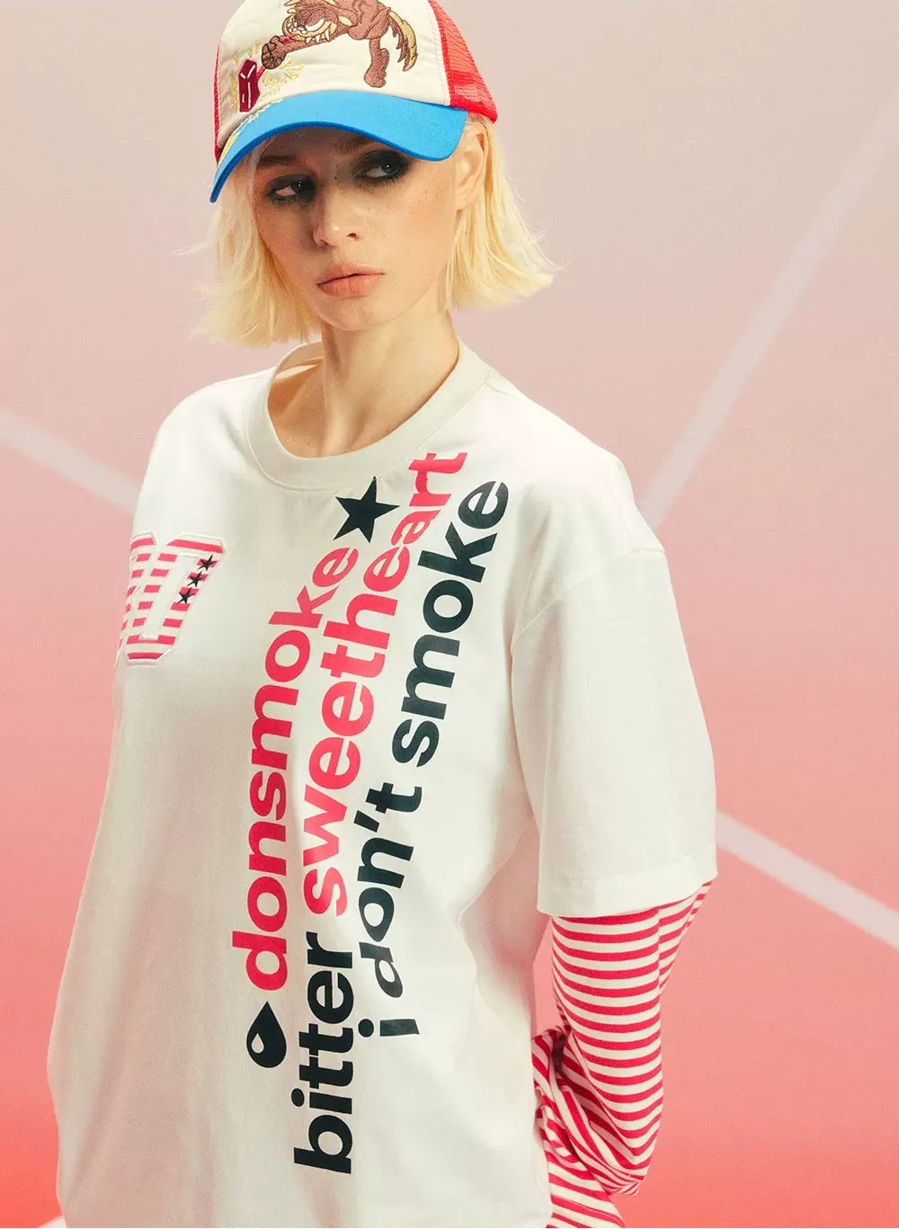 Sorona Oversized Contrast-Sleeve T-Shirt