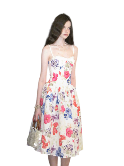 Watercolor Floral Fitted Dress
