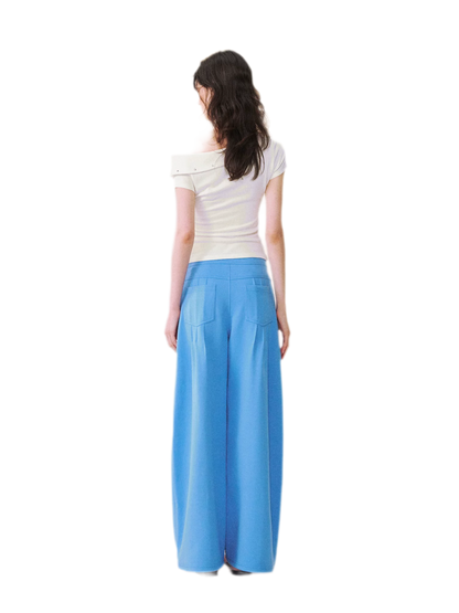 Asymmetric Off-Shoulder Tee Pants Set