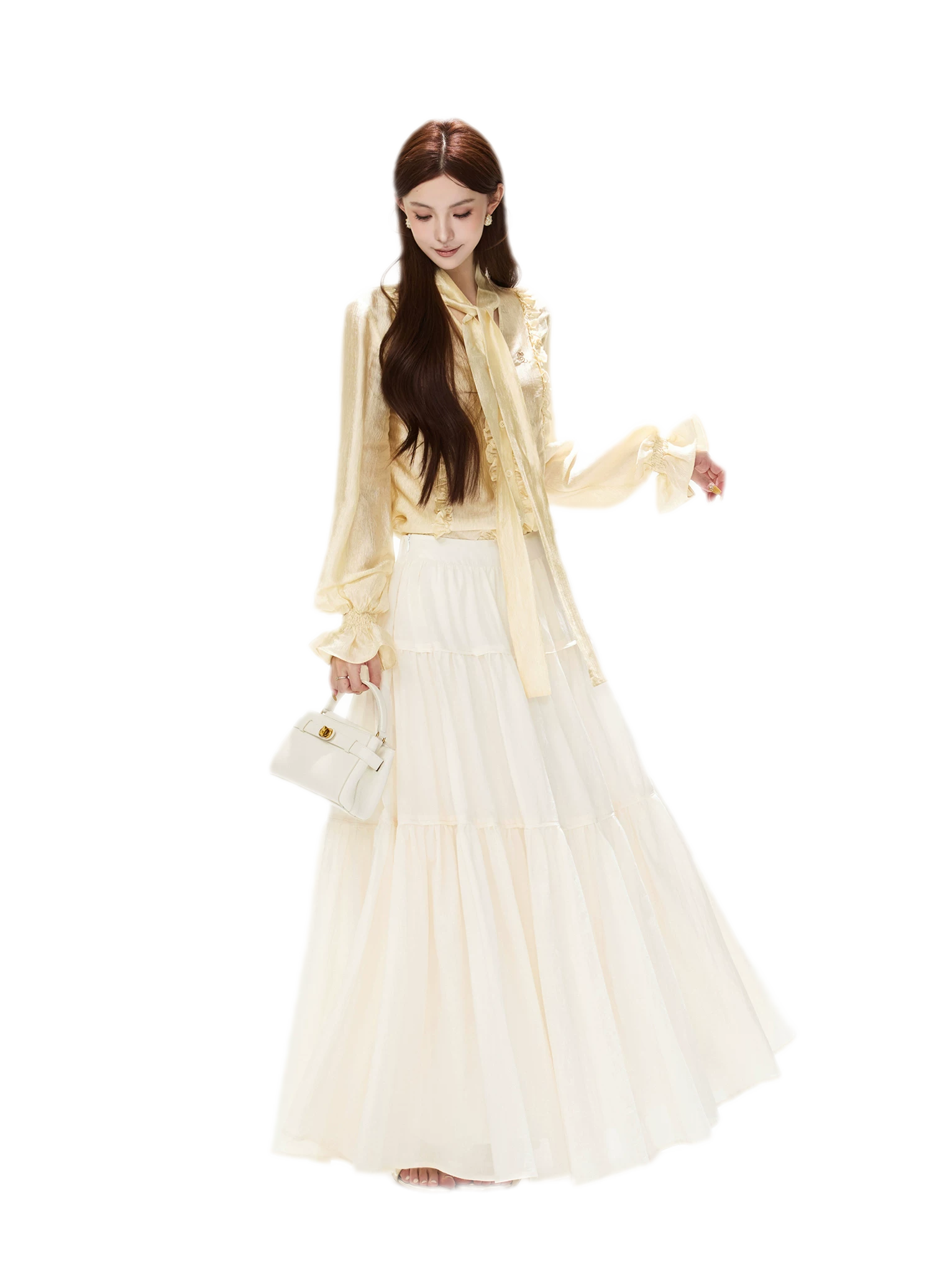 Cotton Tiered A-Line Skirt