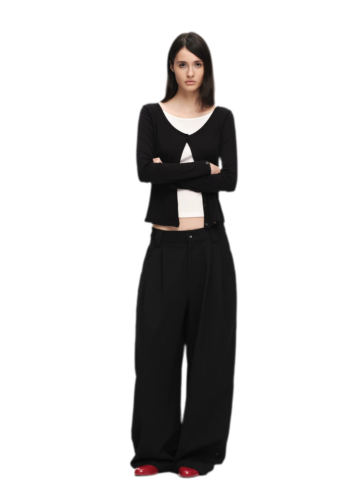 Lyocell Faux Two-Piece Top