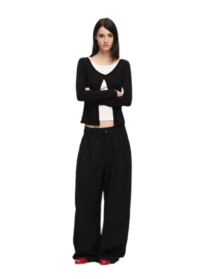 Lyocell Faux Two-Piece Top