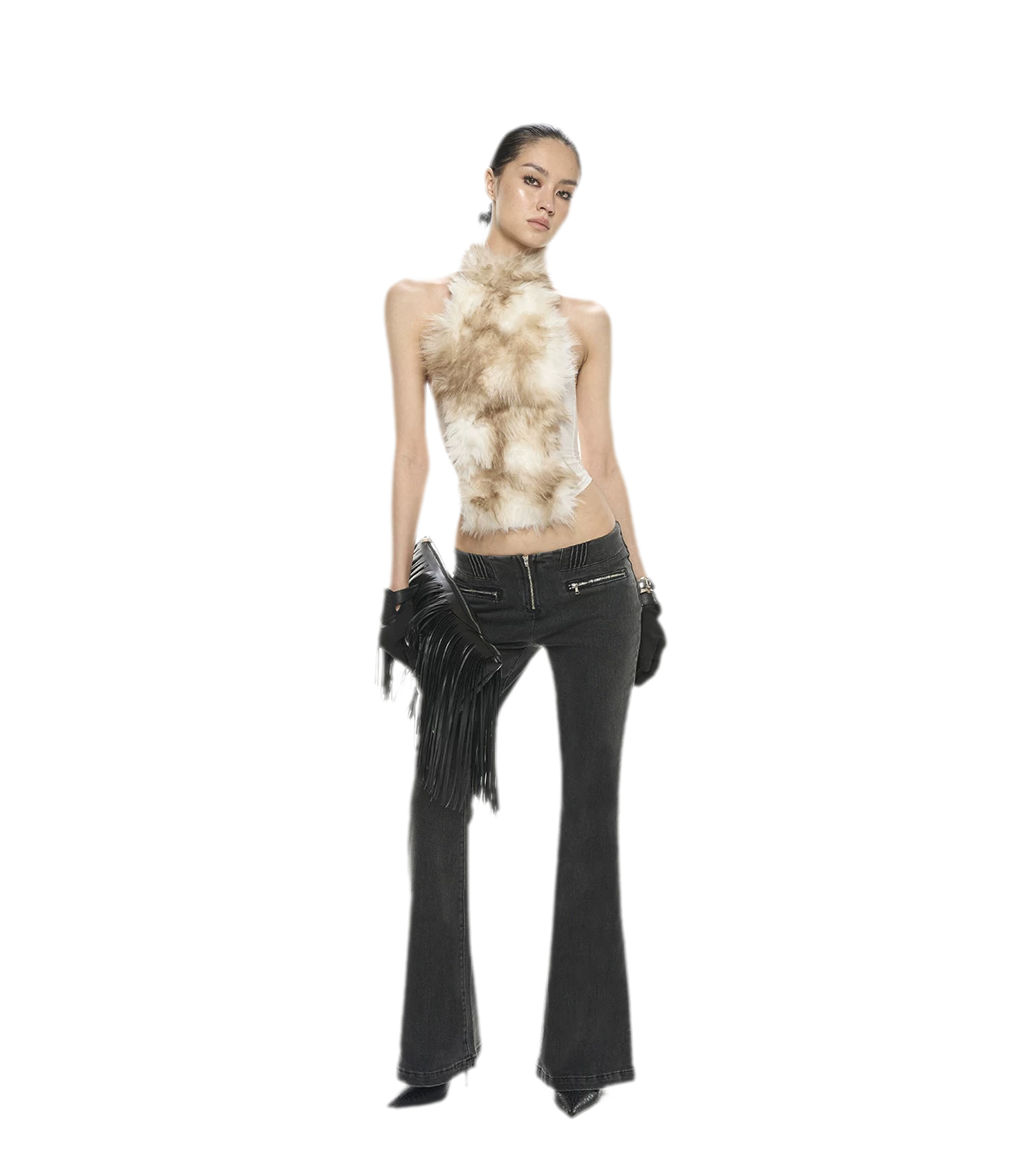 Fox Fur Mesh Halter Top