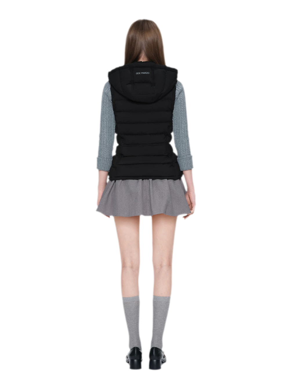 Cinched Hooded Quilted Down Vest