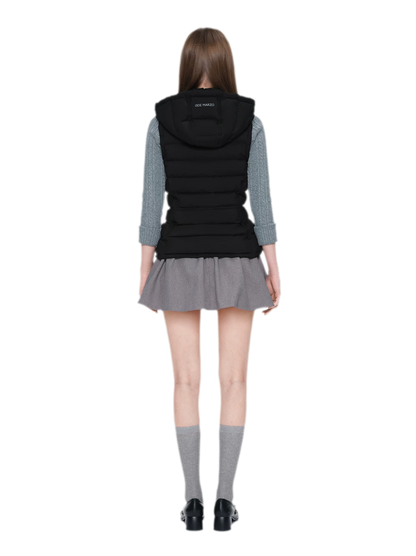 Cinched Hooded Quilted Down Vest