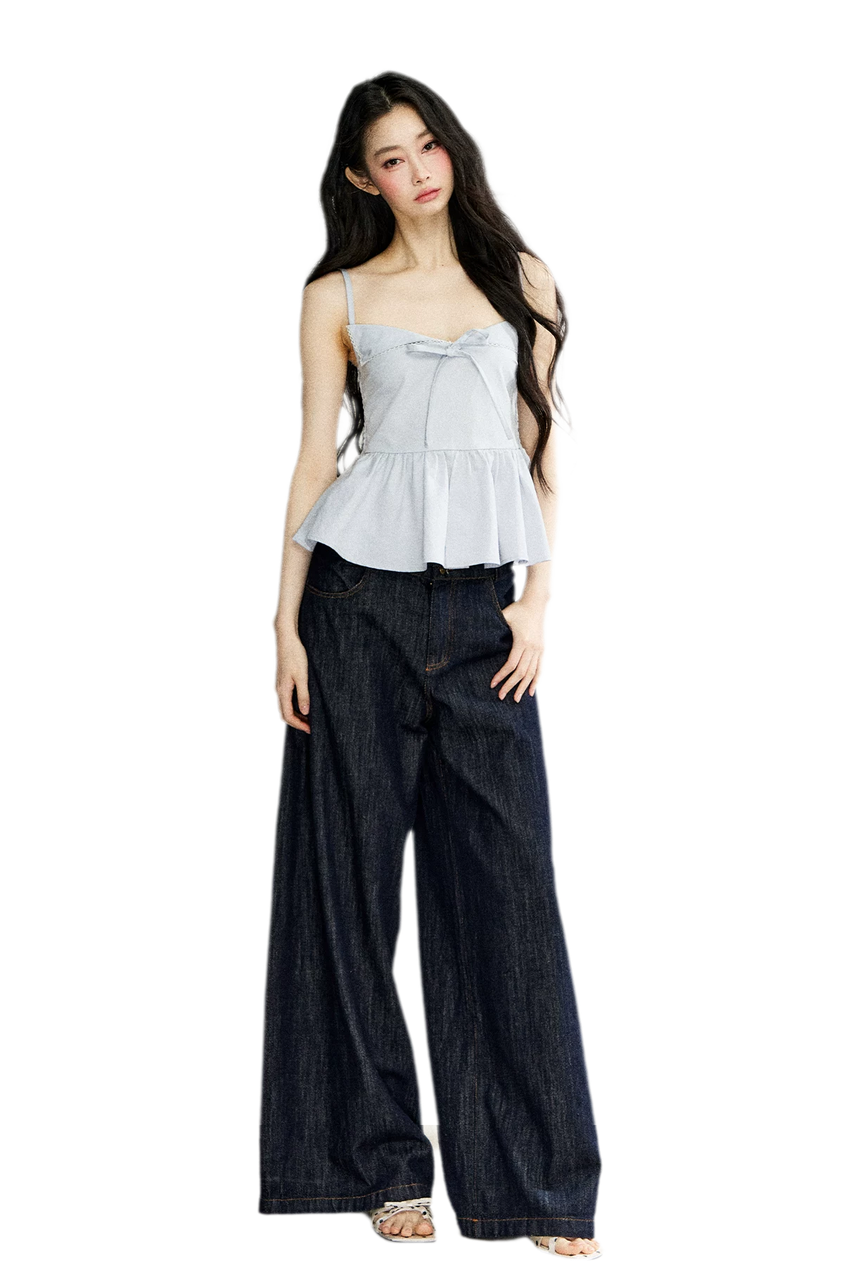 Ruffled Bow Strap Cami