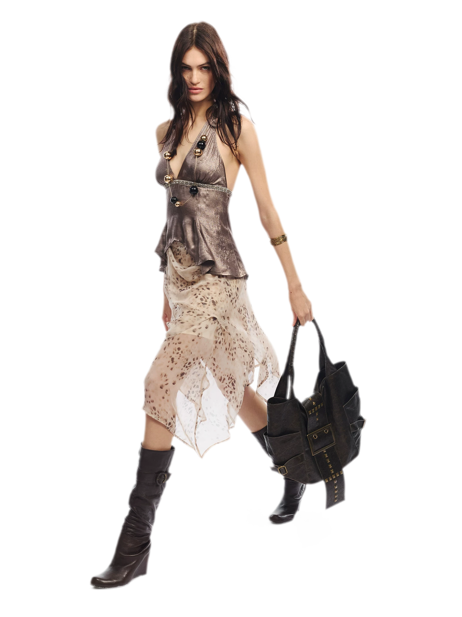 Leopard Mesh Skirt