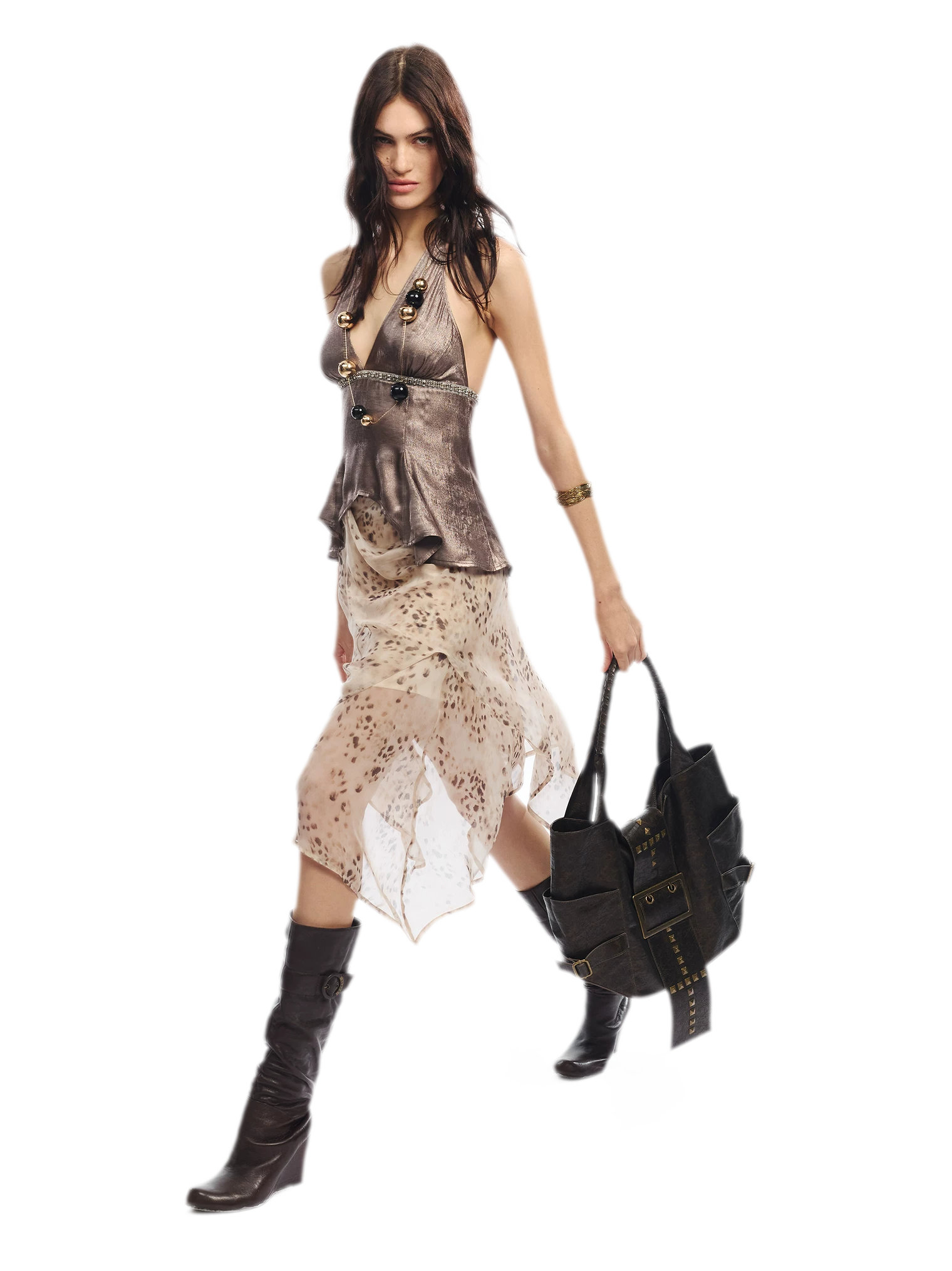 Leopard Mesh Skirt