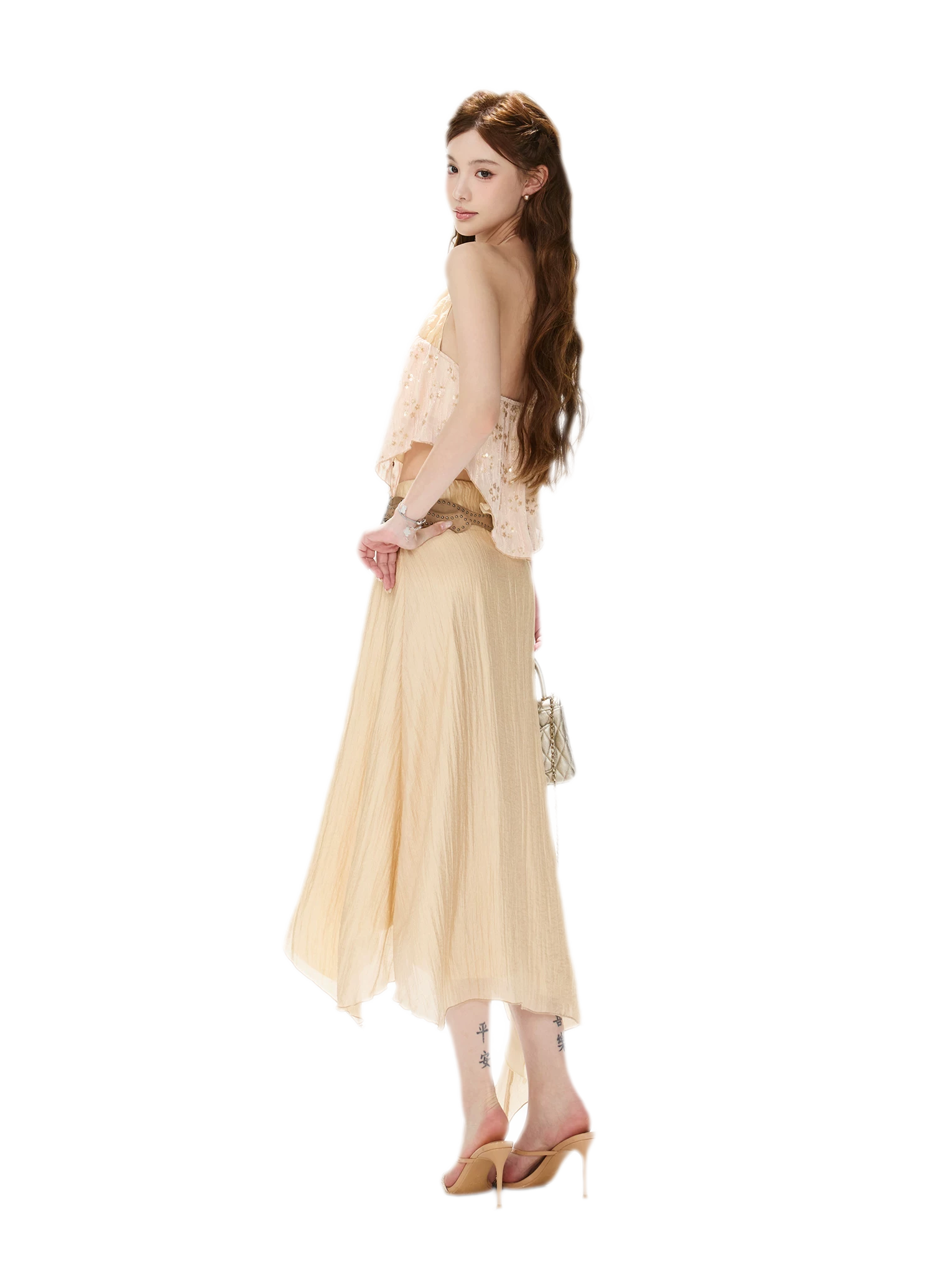 CYNR Beaded Halter Pleated Set – view 11
