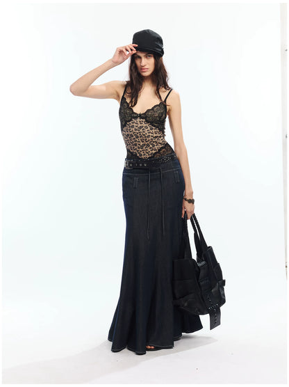 Vintage Rose Leopard Print Lace Camisole