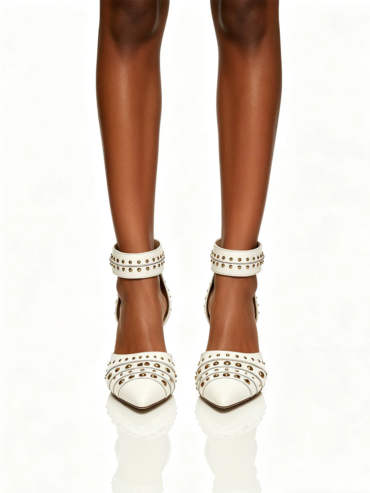 Studded Pointed-Toe Wedge Sandals