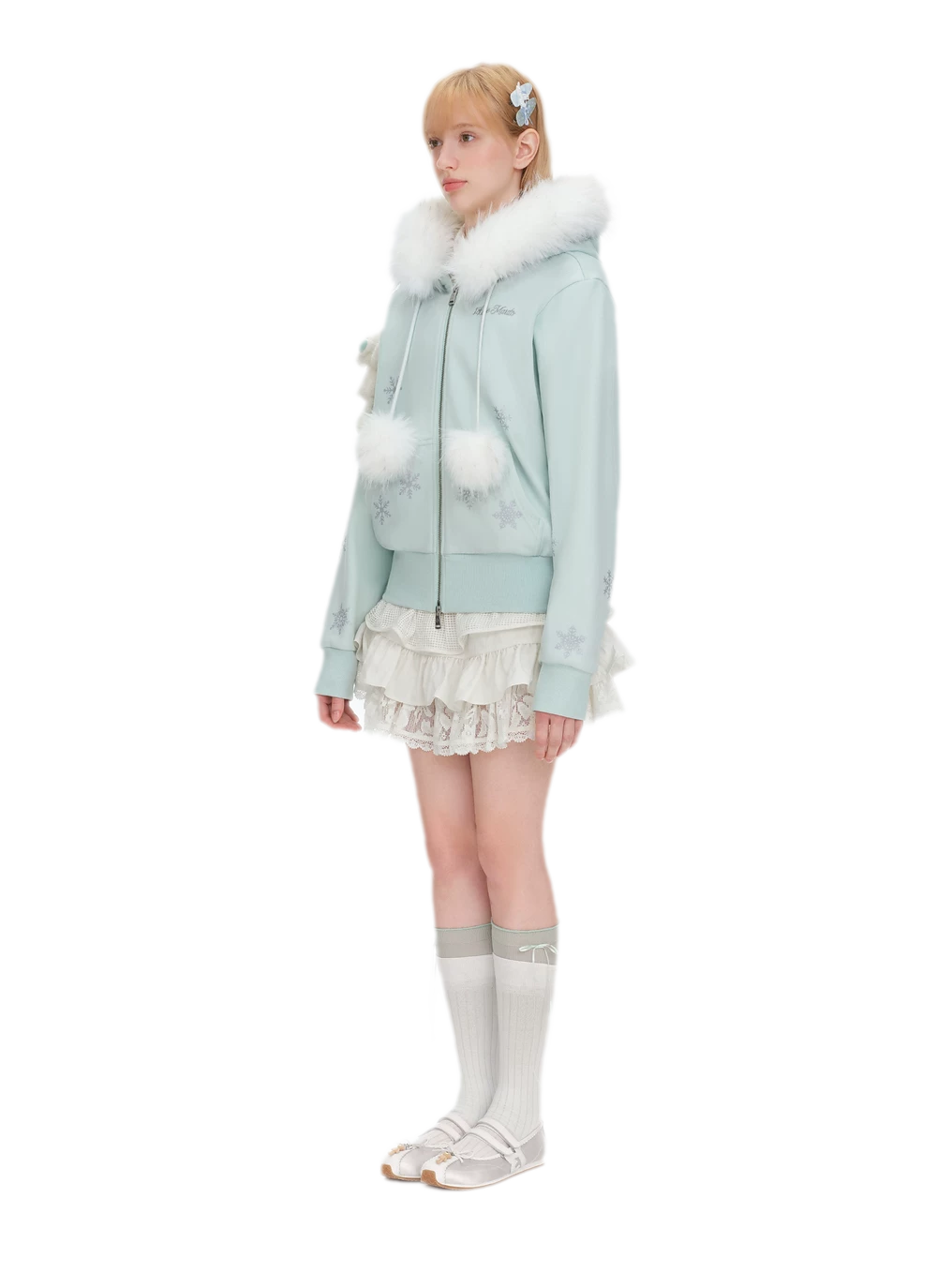 Gradient Snowflake Zip Hoodie
