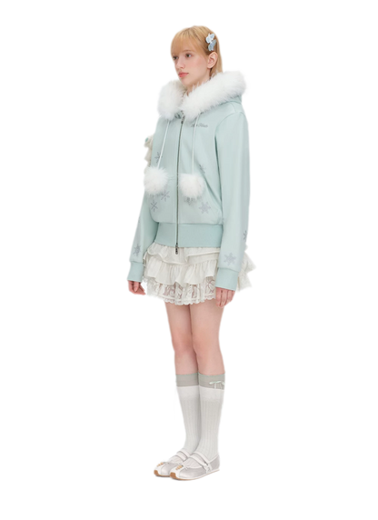 Gradient Snowflake Zip Hoodie