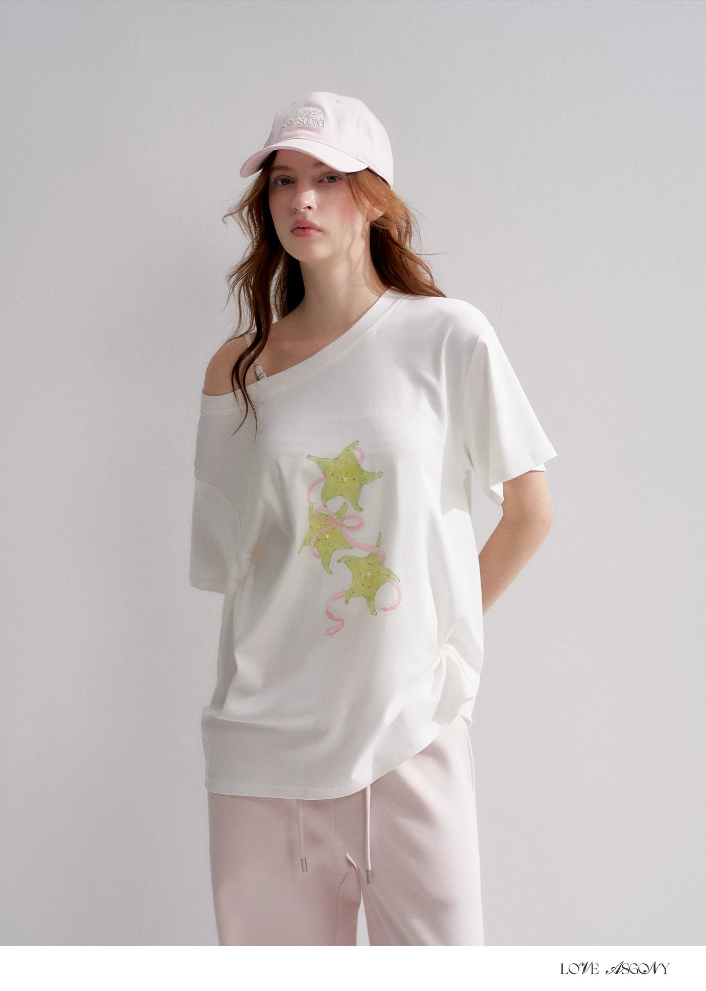 Asymmetrical Starfruit Print T-shirt