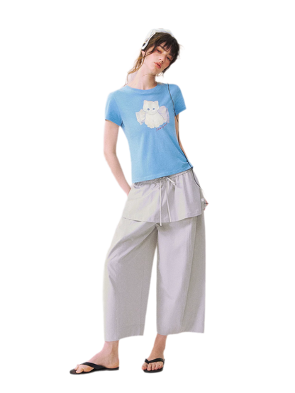 Layered Skirt Balloon Pants