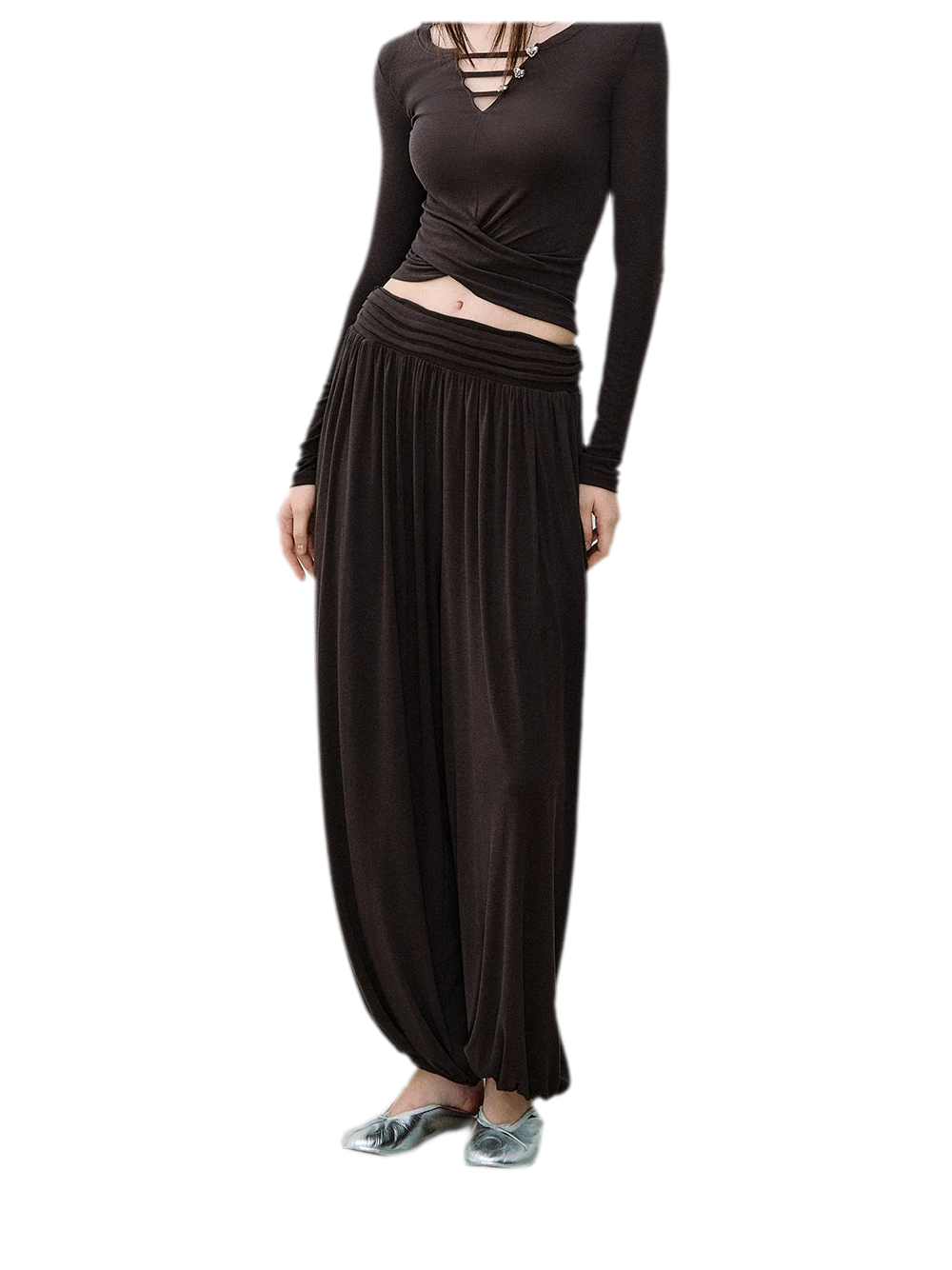 Draped Lantern Pants
