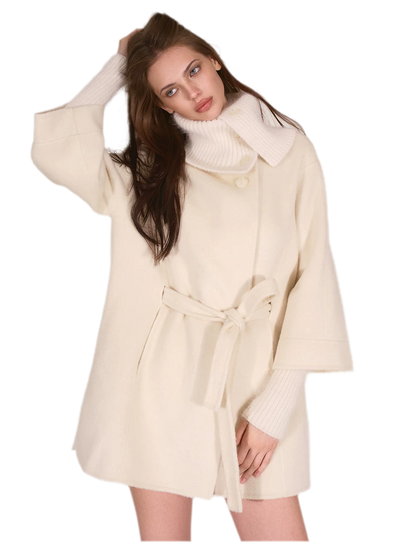 Double-Faced Asymmetric Wool Coat