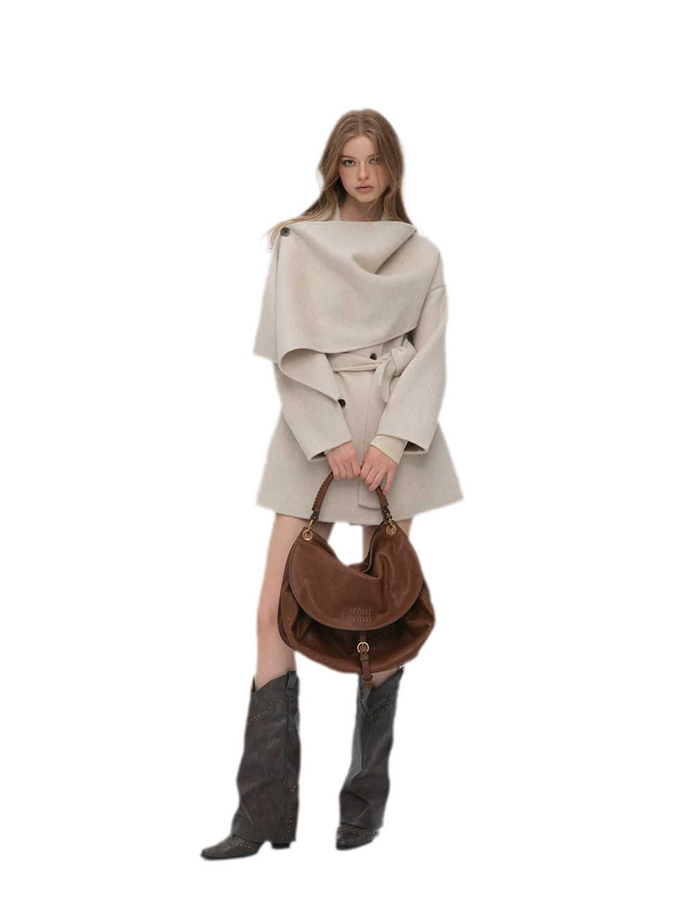 Double-Faced Wool Cape Coat