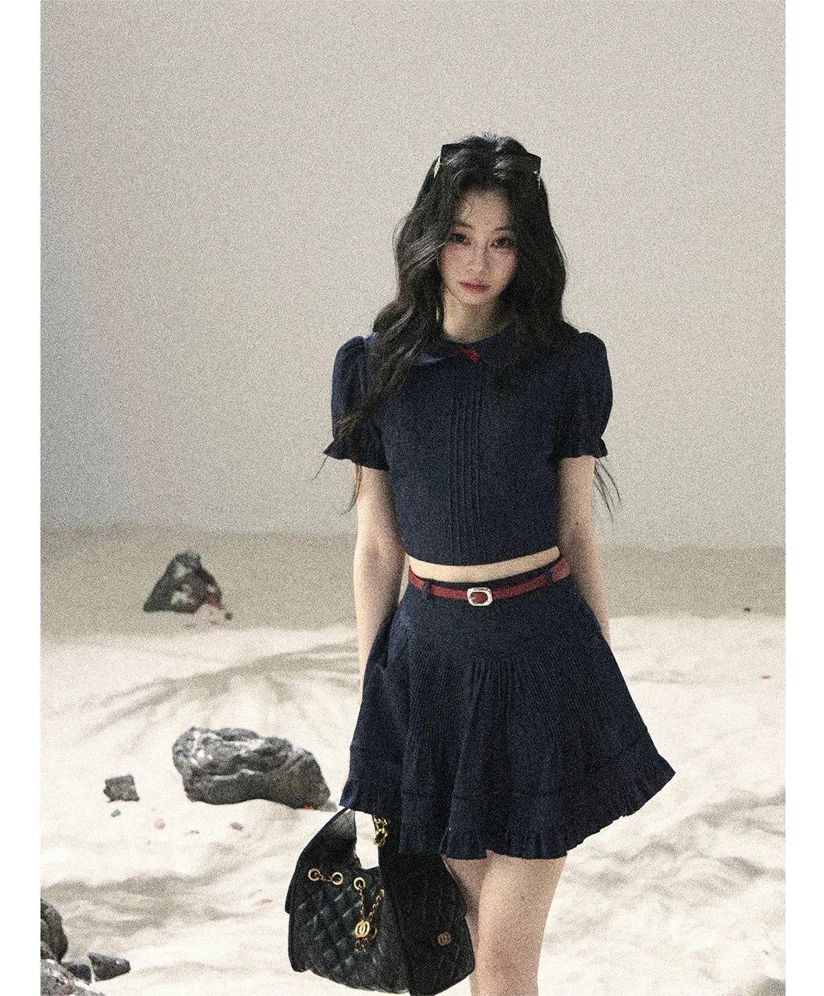 Seaside Pintuck Denim Set