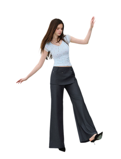 Riveted Wide-Leg Pants