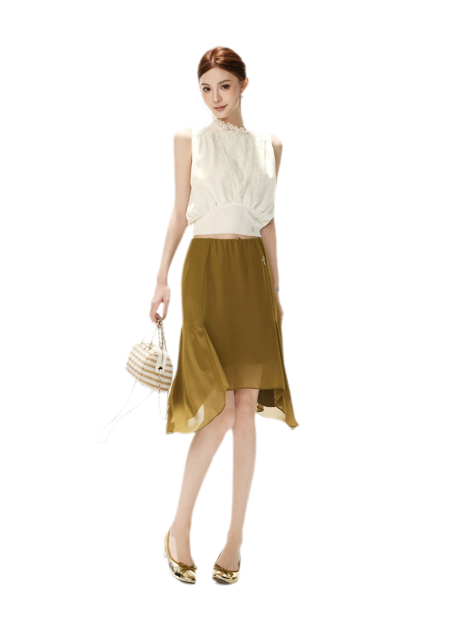 Layered Chiffon A-Line Skirt
