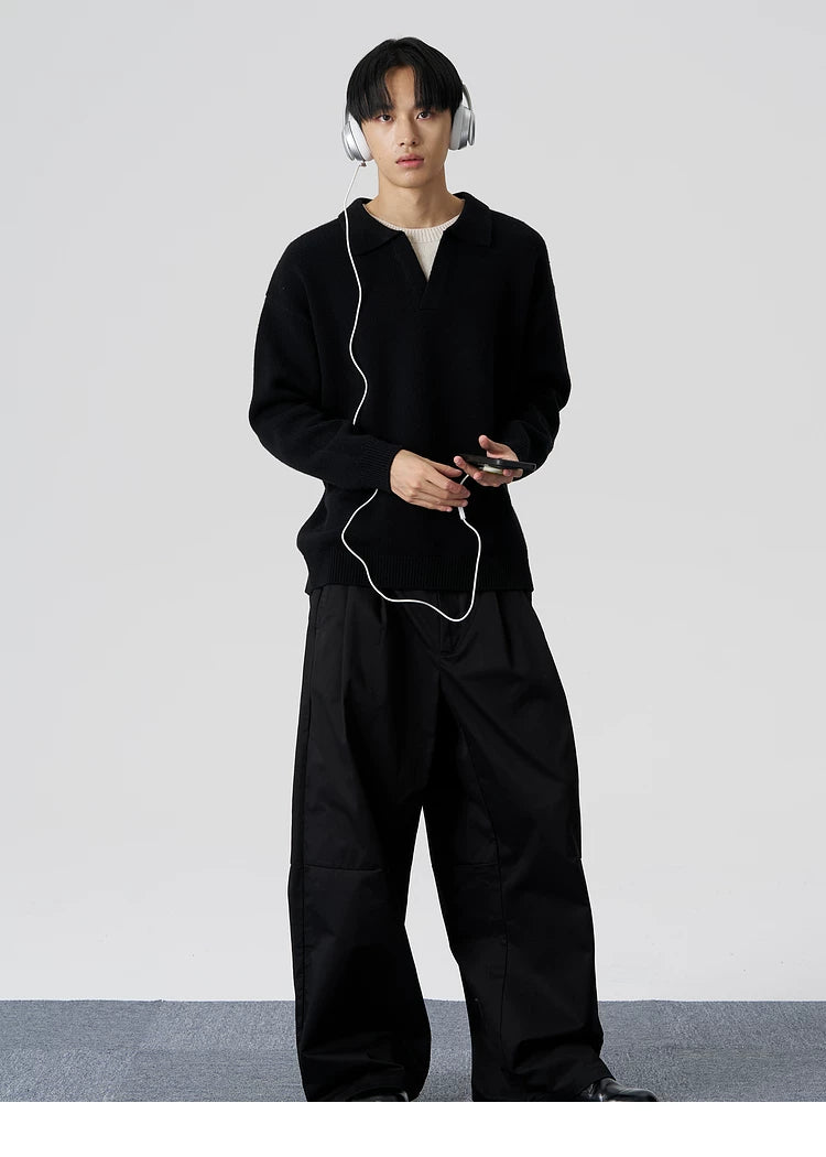 Embroidered Oversized Wool Blend Sweater