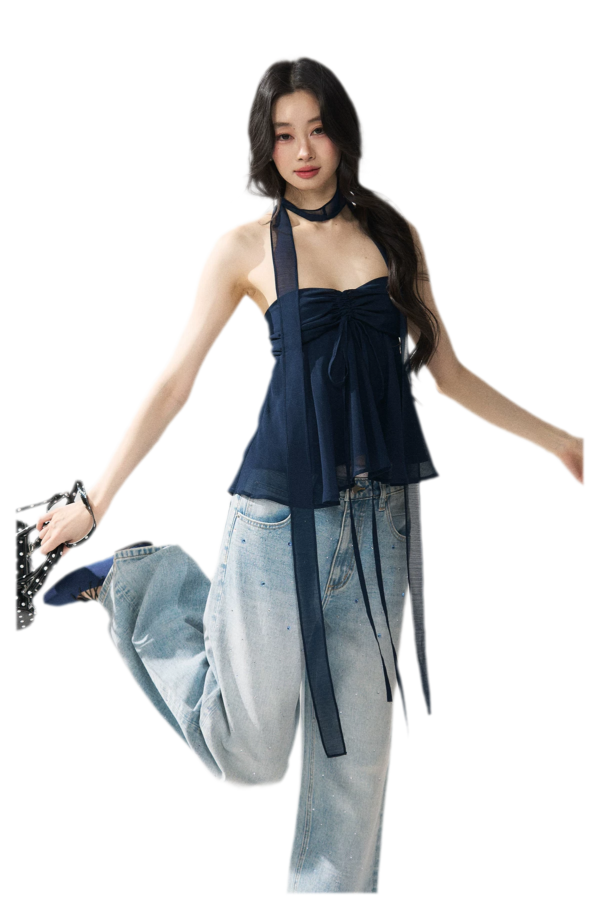 Halter Ruched Bustier Top