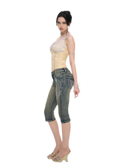 Y2K Lace Halter Camisole