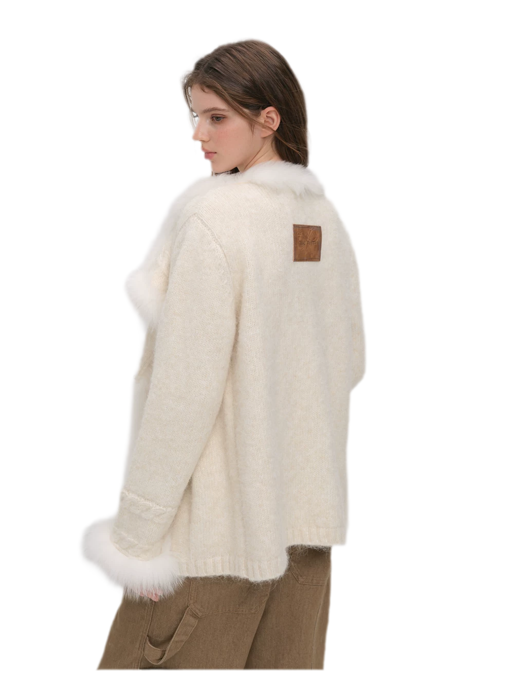 Long-Pile Fox Fur Cardigan