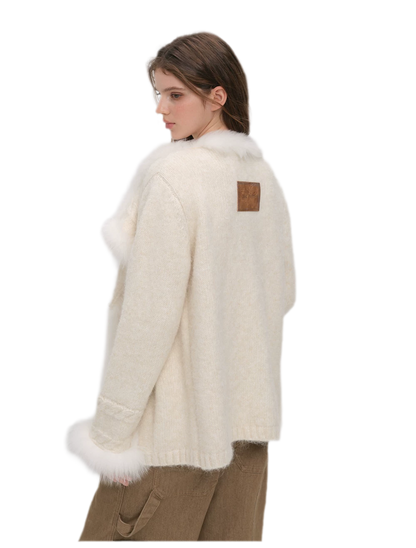 Long-Pile Fox Fur Cardigan