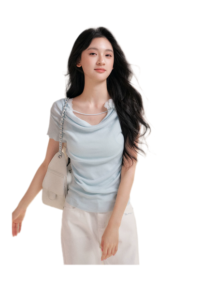 Lyocell Cowl Flower Tee