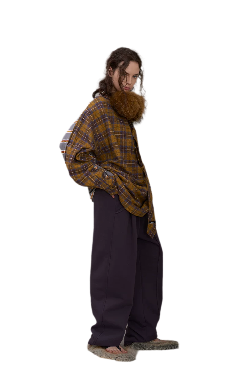Contrasting Plaid Panel T-Shirt